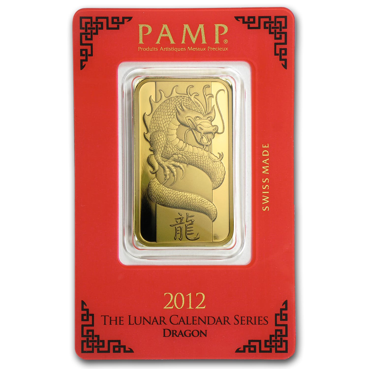 1 oz Gold Bar PAMP Suisse Year of the Dragon (In Assay) SKU 69642